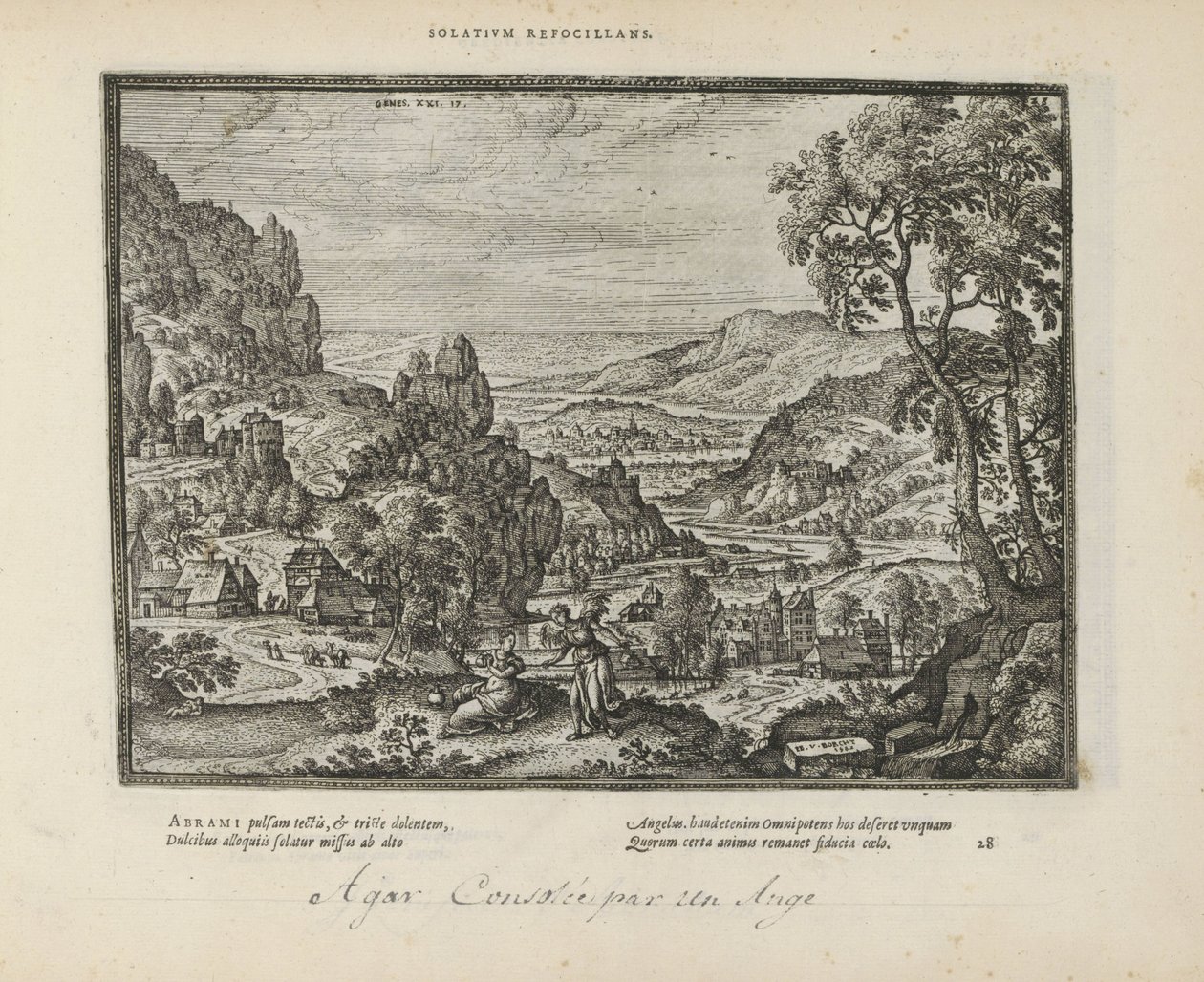 Landschaft mit Hagar und dem Engel von Pieter van der Borcht (I)