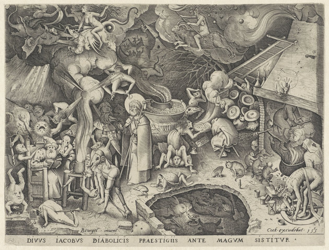 Jakobus der Ältere trifft den Magier Hermogenes von Pieter van der Heyden