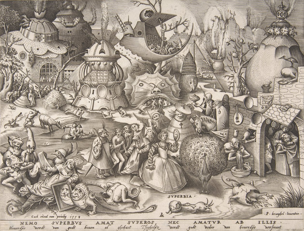 Stolz Superbia, aus der Serie Die sieben Todsünden, 1558 von Pieter van der Heyden