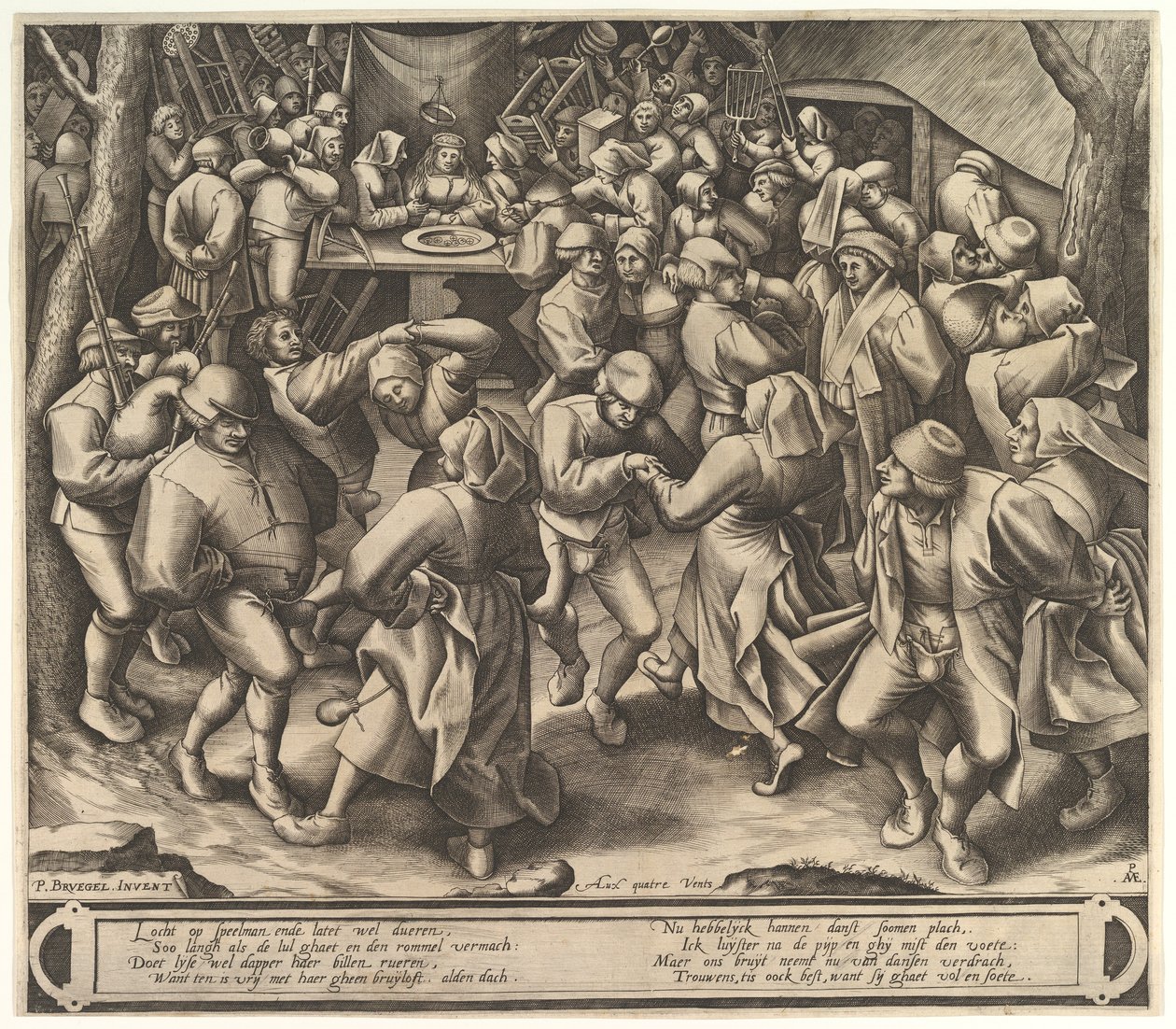 Der Bauernhochzeitstanz, nach 1570 von Pieter van der Heyden