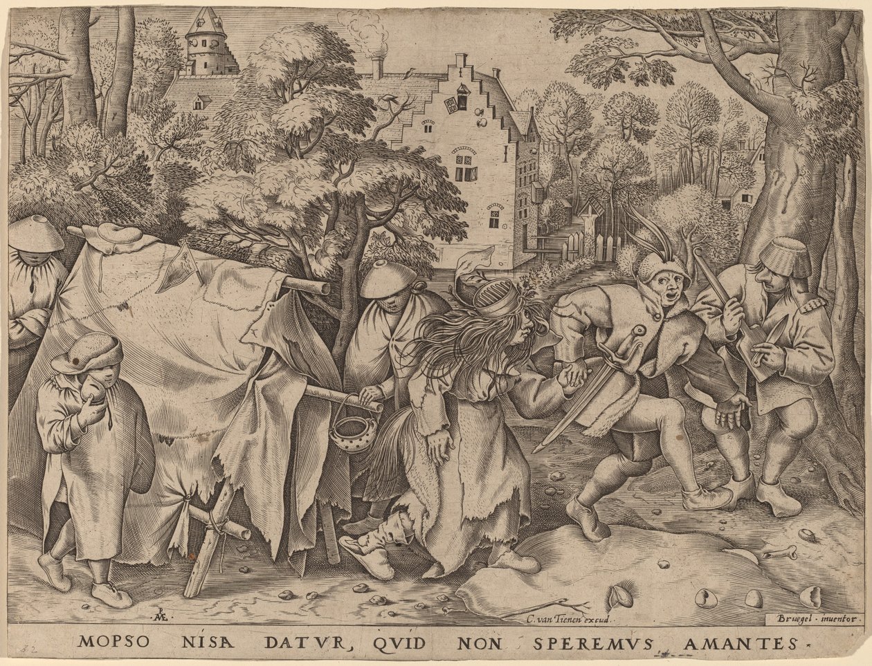 Die Hochzeit von Mopsus und Nisa von Pieter van der Heyden after Pieter Bruegel the Elder