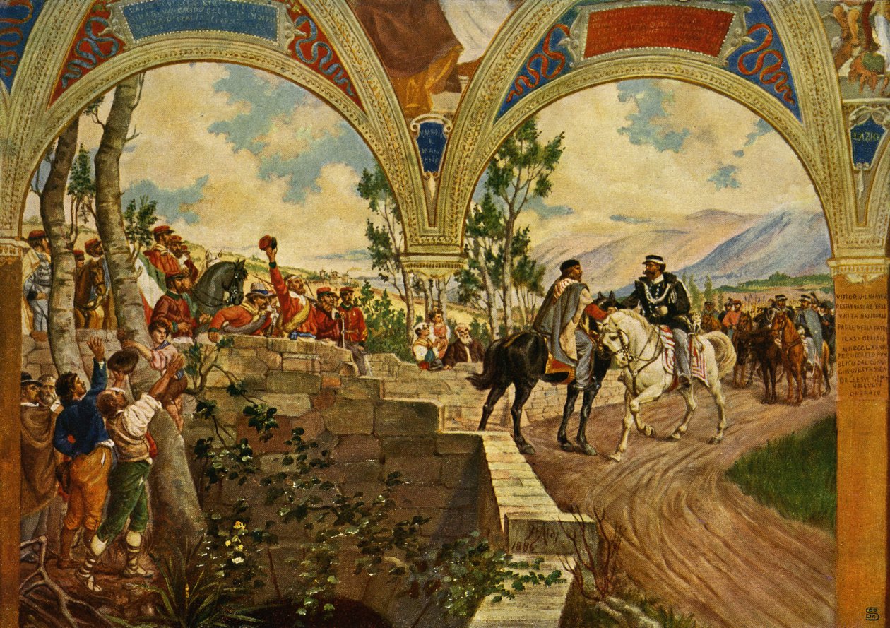 Giuseppe Garibaldi & König Viktor Emanuel II. von Italien - von Pietro Aldi
