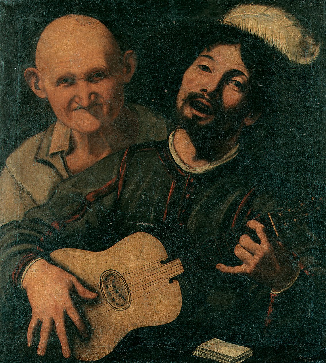 Ein Gitarrenspieler und ein alter Mann von Pietro (attr. to) Paolini