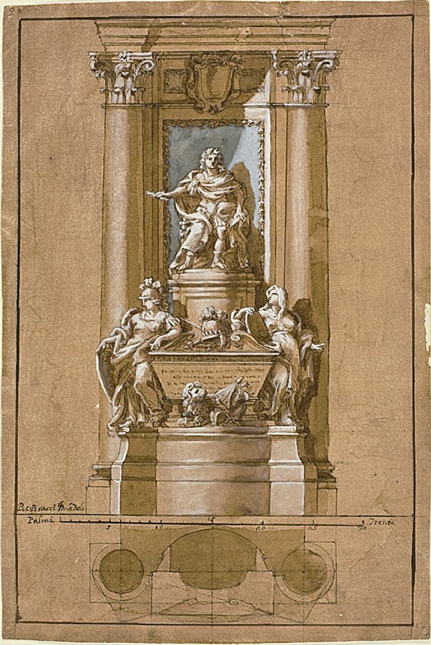 Entwurf für das Grab von James III, dem alten Prätendenten von Pietro Bracci