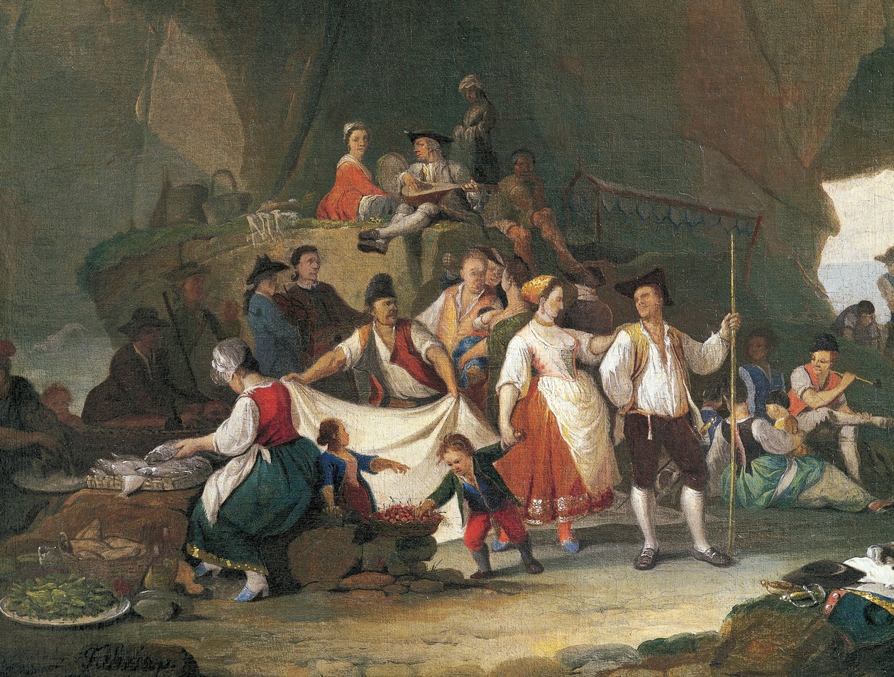 Frühstück am Meer, von Pietro Fabbris (1740-1792) (Detail) von Pietro Fabris