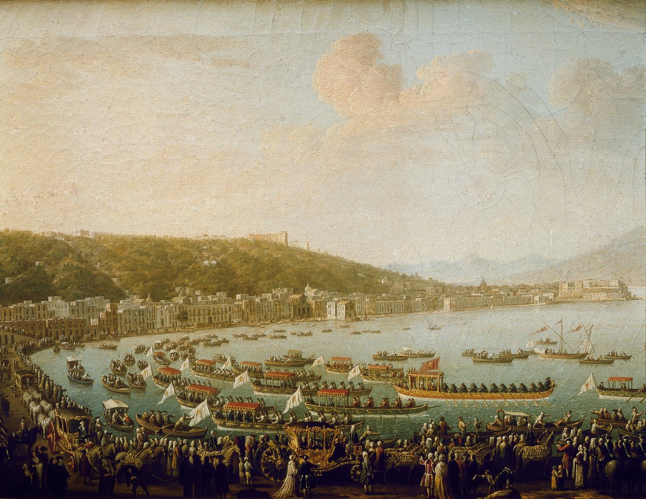 Die Abreise von Karl III. von Spanien aus der Bucht von Neapel (Italien) von Pietro Fabris