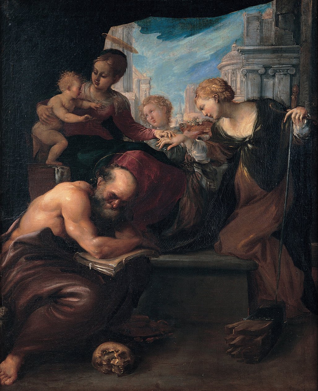 Die mystische Hochzeit der Heiligen Katharina, 1595-1599 von Pietro Faccini