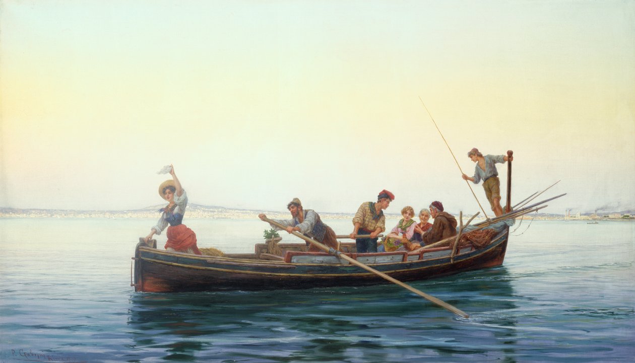 Auf dem Heimweg, die Bucht von Neapel von Pietro Gabrini