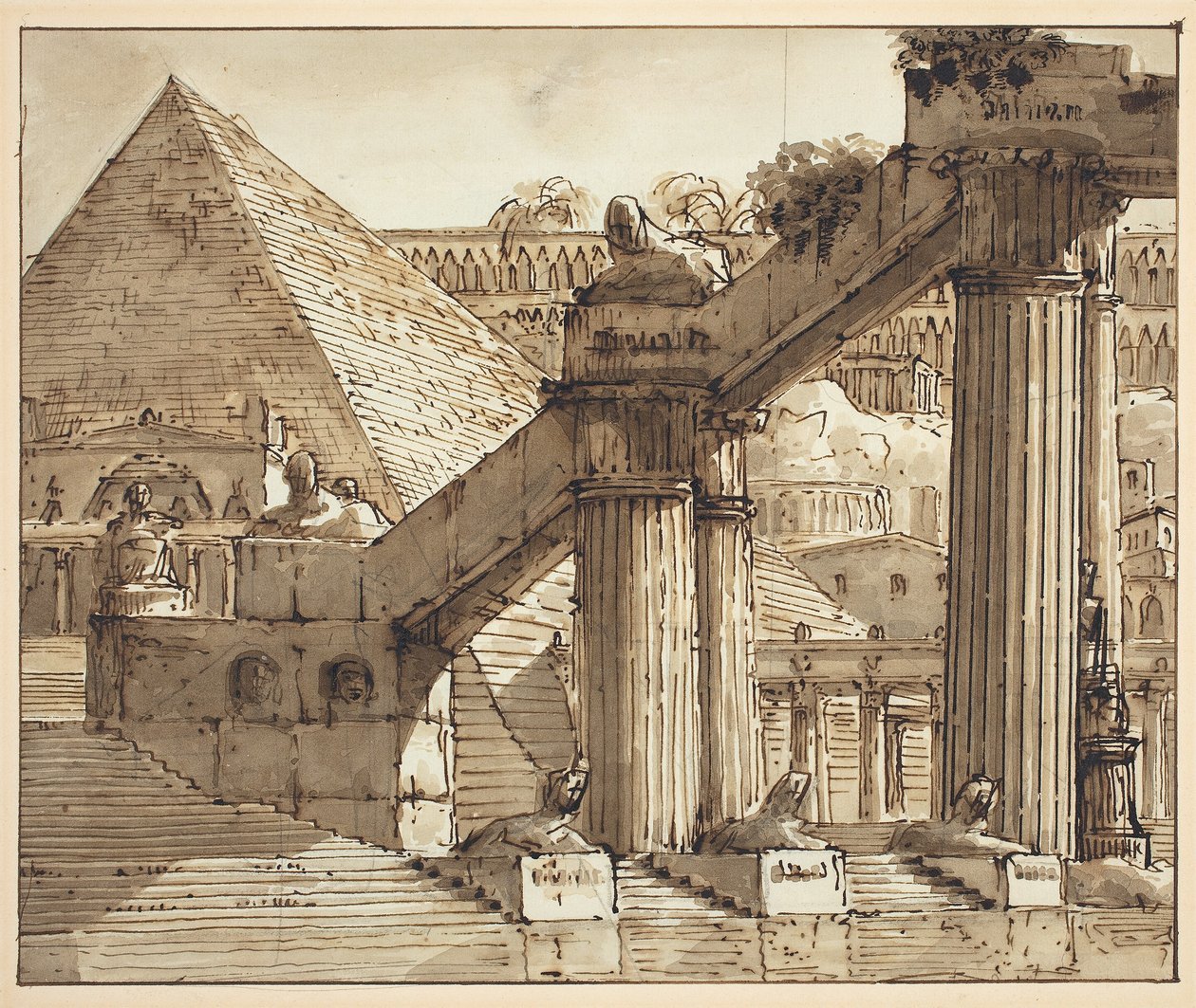 Ägyptisches Bühnenbild von Pietro Gonzaga