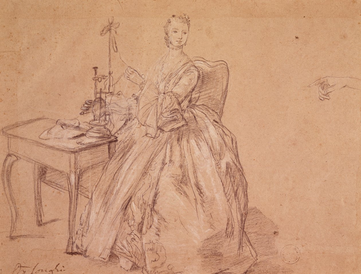 Eine Frau beim Spinnen von Pietro Longhi