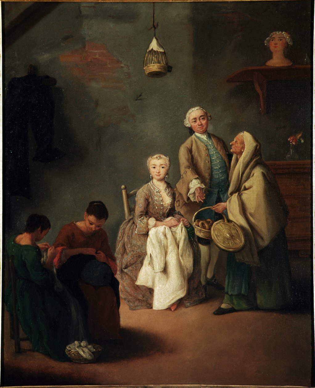 Die Arbeitsschule. Gemälde von Pietro Longhi, 1752 von Pietro Longhi