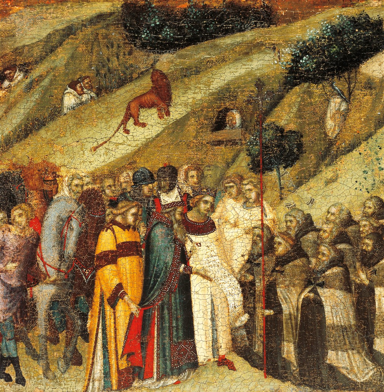 Erste Karmeliten-Eremiten im Frühling des Elija (Detail) von Pietro Lorenzetti