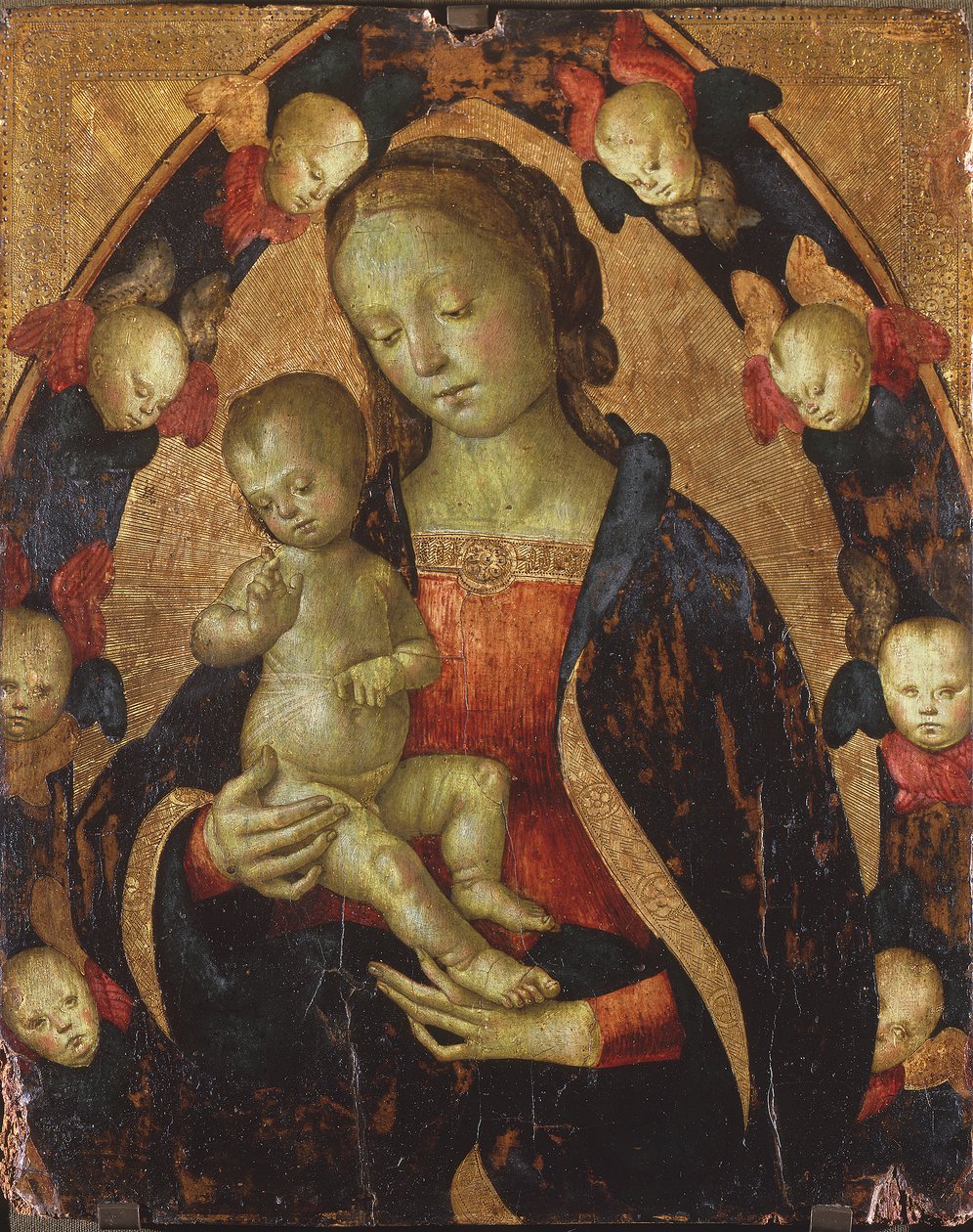 Madonna mit Kind umgeben von Cherubim von Pietro Perugino