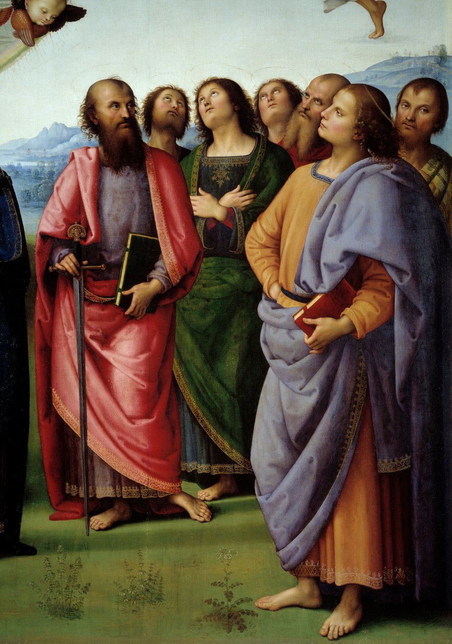 Die Himmelfahrt Christi (Detail) von Pietro Perugino