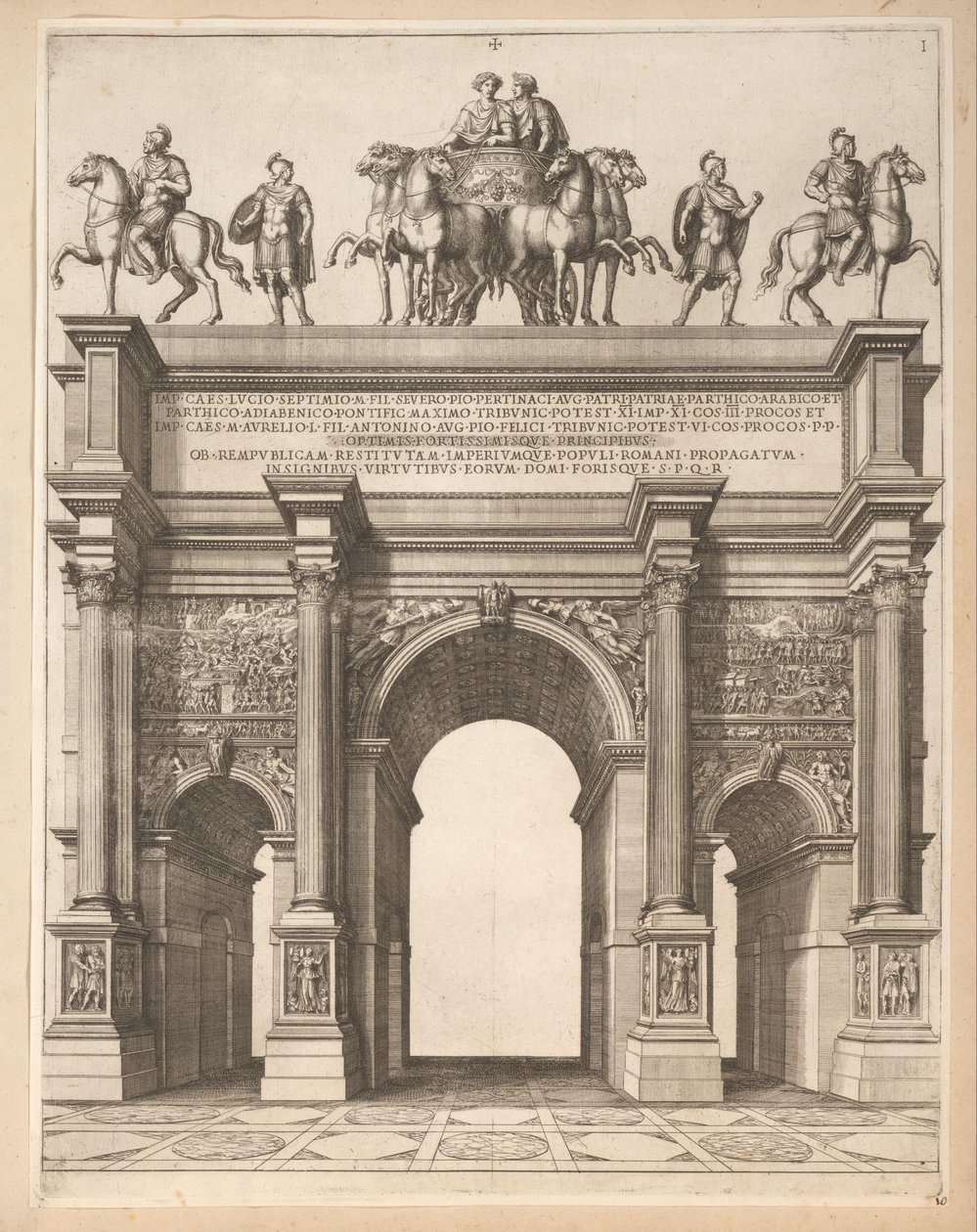 Bogen des Septimius Severus in Rom von Pietro Sante Bartoli