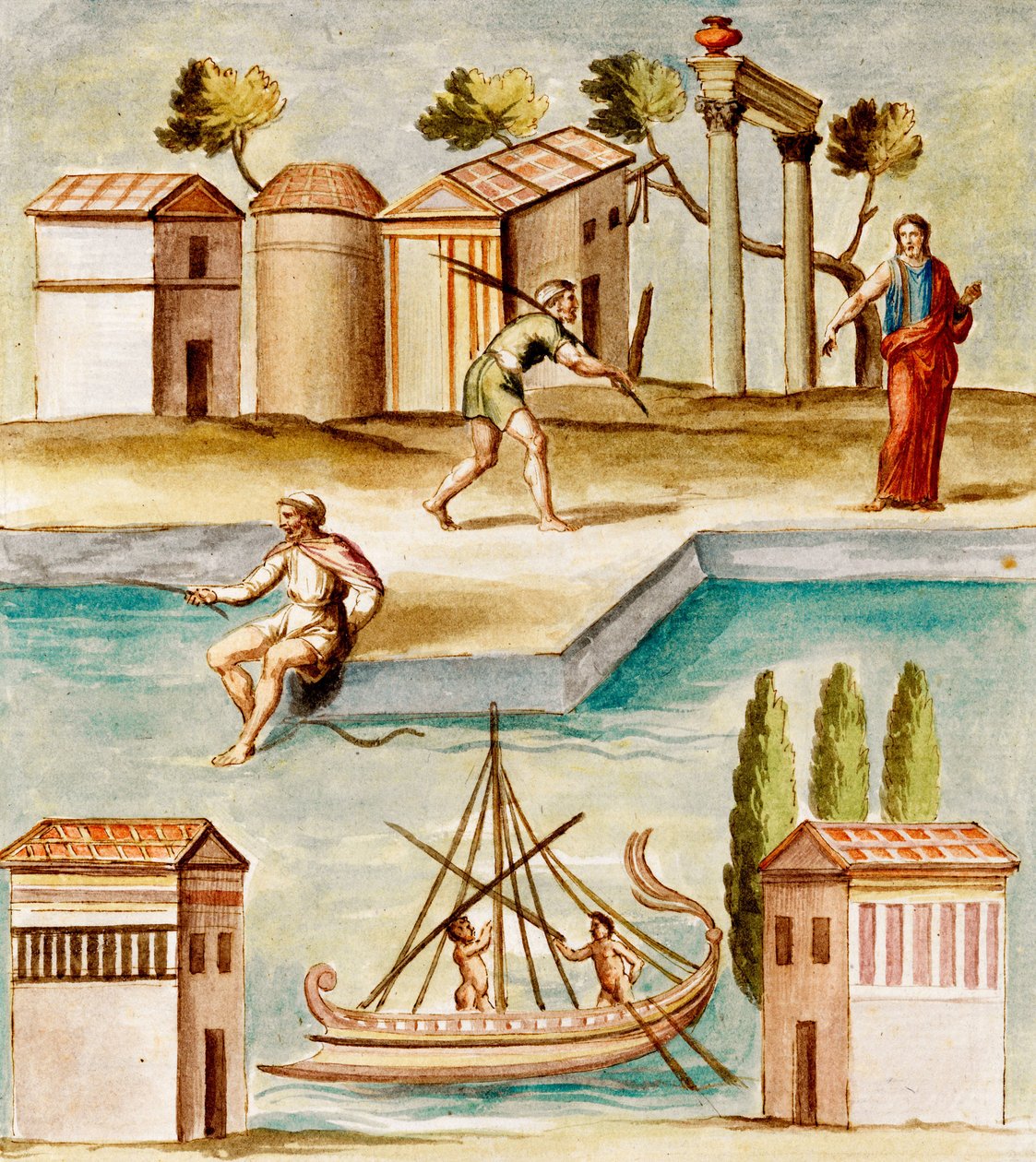 MS Gen 1496 Hafenszene, 1674 von Pietro Santi Bartoli