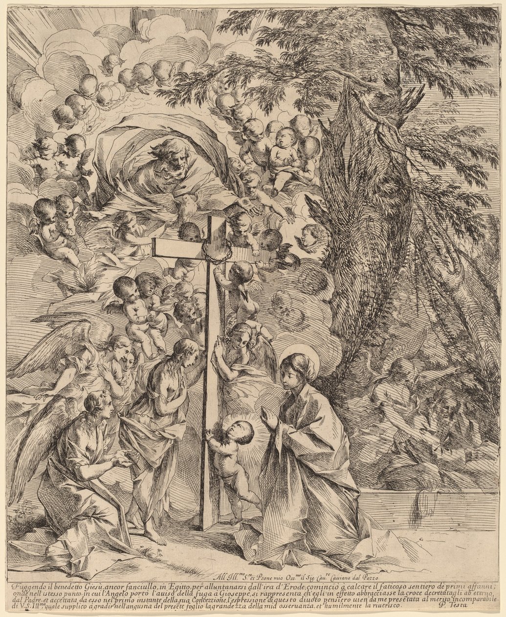 Das Jesuskind, das das Kreuz umarmt (Der Traum von Joseph) von Pietro Testa