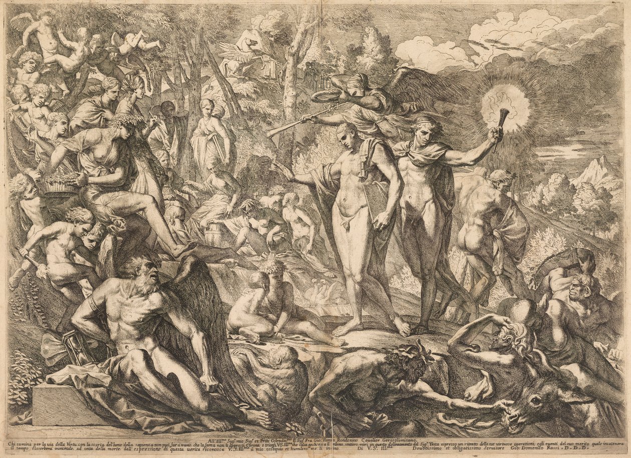 Der Triumph des tugendhaften Künstlers auf dem Parnass von Pietro Testa