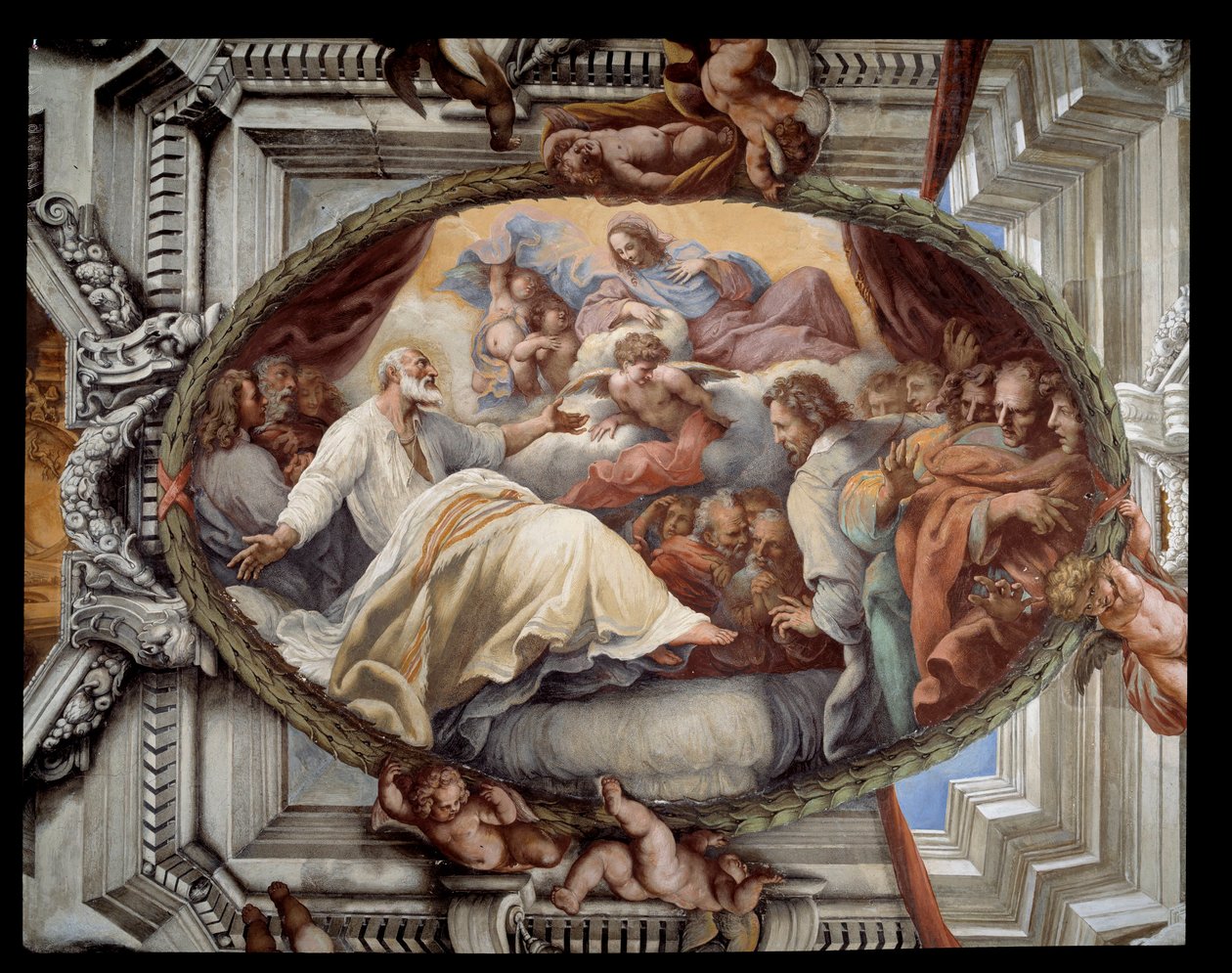 Erholung des heiligen Philippus nach der Erscheinung der Jungfrau von Pietro da Cortona
