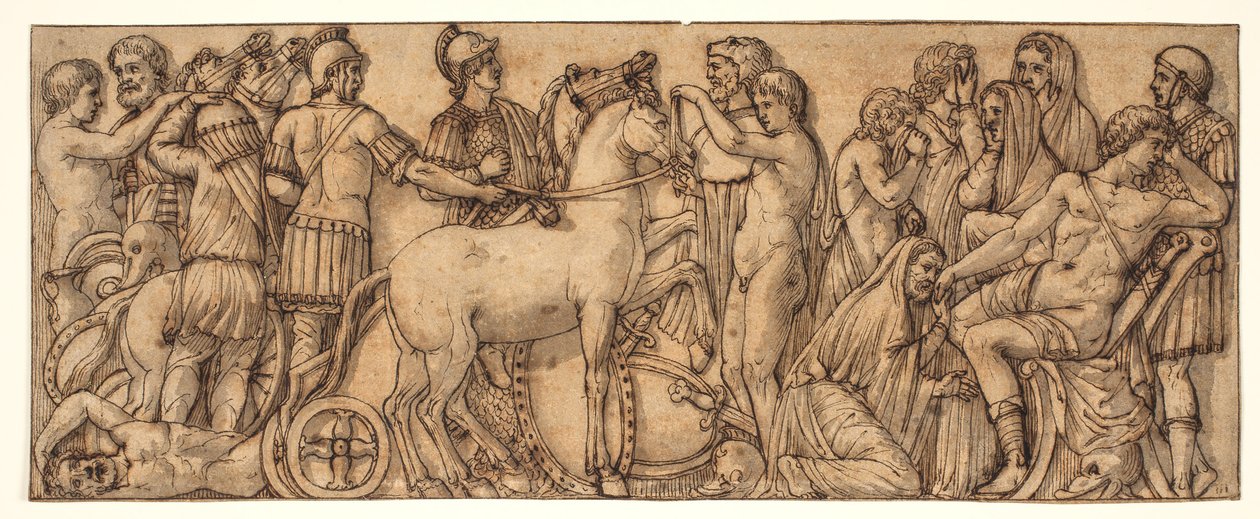 Fries von einem römischen Sarkophag(?) von Pietro da Cortona