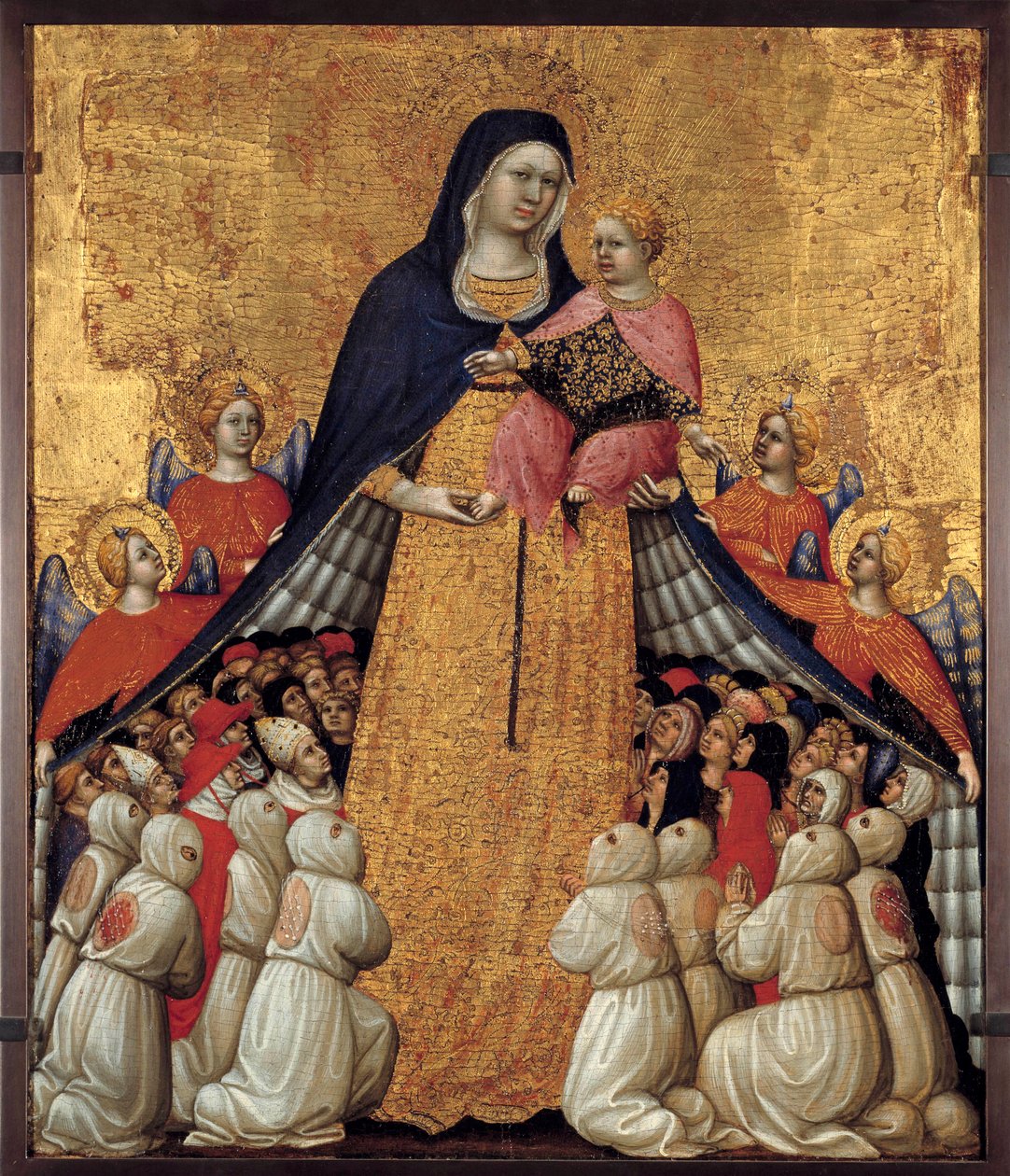 Die Jungfrau der Barmherzigkeit: Altarbild von Pietro da Recanati, bekannt als Pietro di Domenico da Montepulciano (aktiv 1418, gestorben zwischen 1427 und 1432) von Pietro di Domenico da Montepulciano