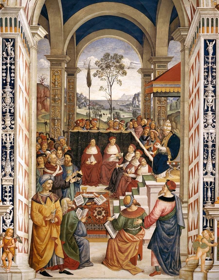 Nr. 8: Papst Pius II. beim Kongress von Mantua von Bernardino di Betto Pinturicchio