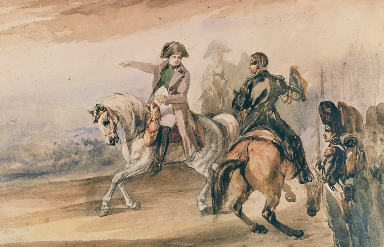 Napoleon inspiziert seine Truppen, 1834 von Piotr Michalowski