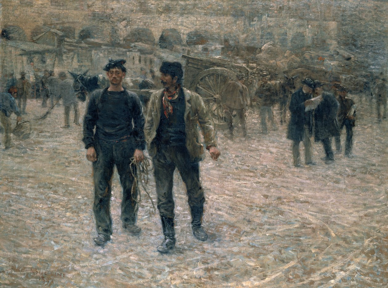 Piazza Caricamento, Genua, 1891 von Plinio Nomellini