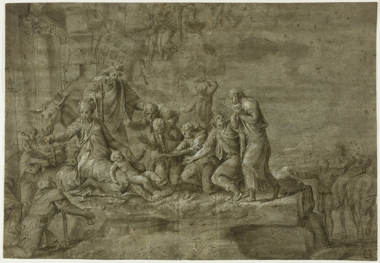 Anbetung der Hirten von Polidoro da Caravaggio