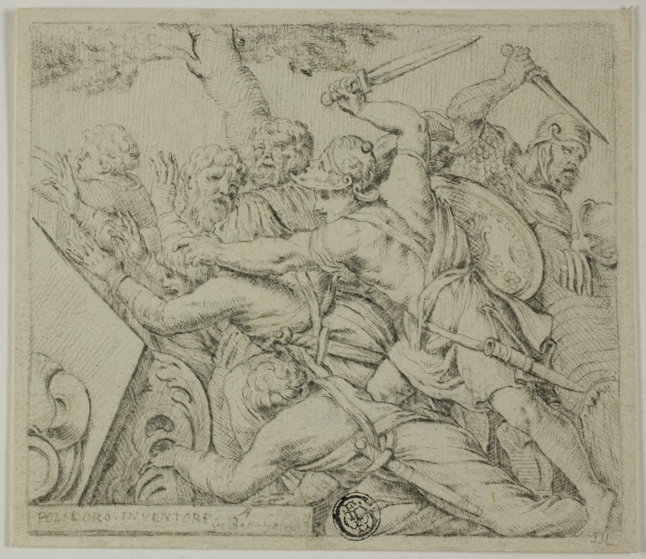 Soldaten von Kyros zerreißen die Armee von Spargabise von Polidoro da Caravaggio