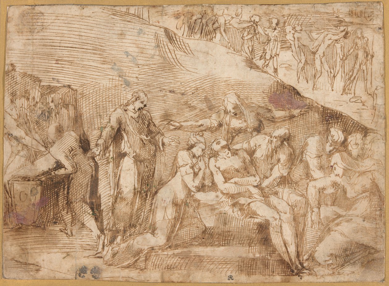 Die Beweinung Christi (recto und verso) von Polidoro da Caravaggio