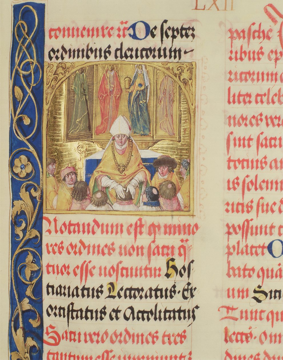 Bischof segnet Seminaristen aus dem Pontifikale von Bischof Erasmus Ciolek, ca. 1510 von Polish School