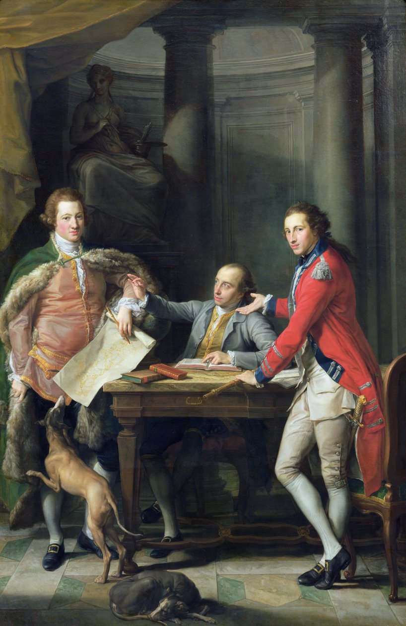 Sir Watkin Williams-Wynn, Thomas Apperley und Captain Edward Hamilton von Pompeo Girolamo Batoni
