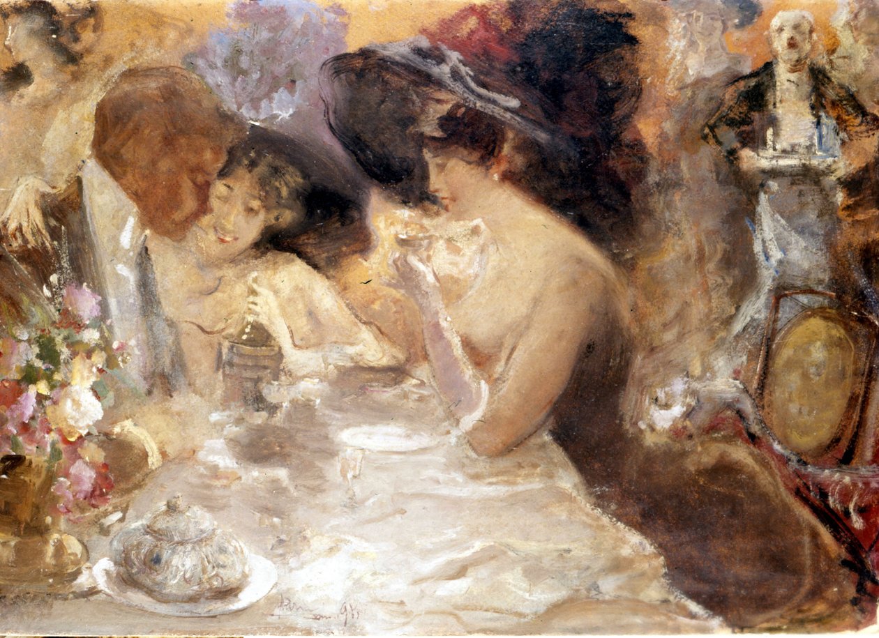 Abendessen in Monte Carlo. Belle Epoque von Pompeo Mariani. Museo del Castello. Mailand von Pompeo Mariani