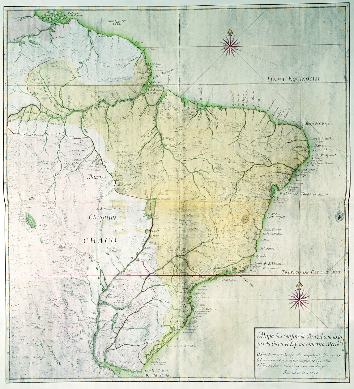 Karte von Brasilien, 1749 von Portuguese School