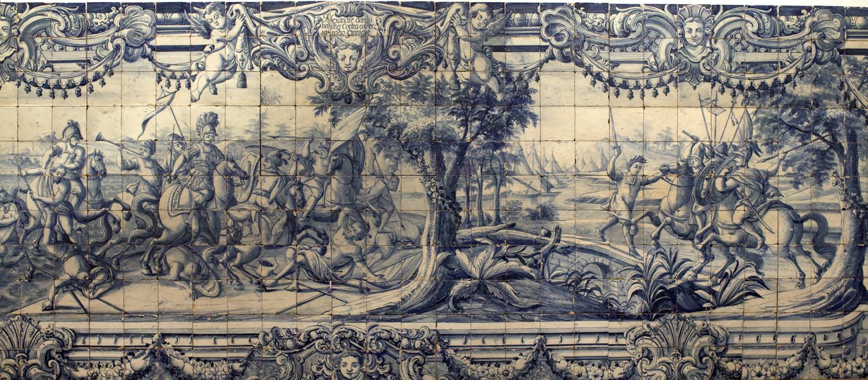 Alexander der Große (356-323 v. Chr.) kämpft gegen die Perser von Portuguese School