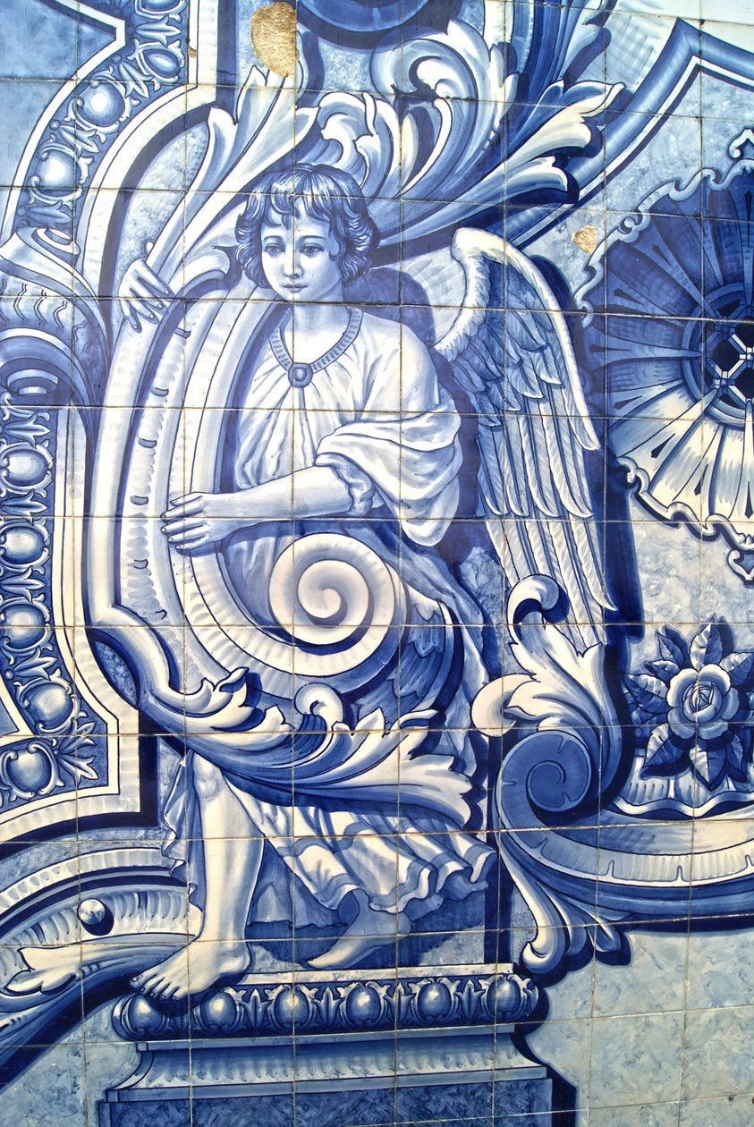 Dekoratives Paneel, das einen Engel darstellt, Lamego, Portugal. 1738 von Portuguese School