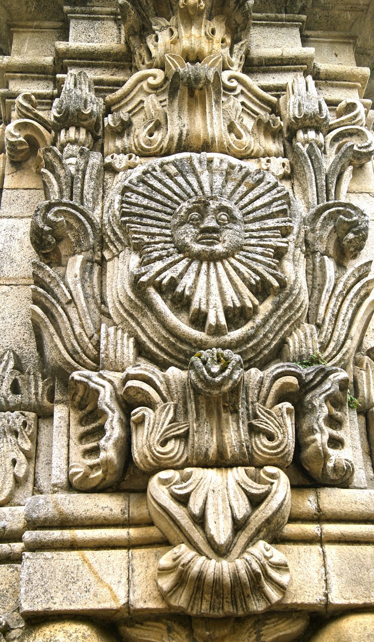 Ostseite des Santuário de Nossa Senhora dos Remédios Obelisken, Lamego, Portugal. 1738 (Granit) von Portuguese School