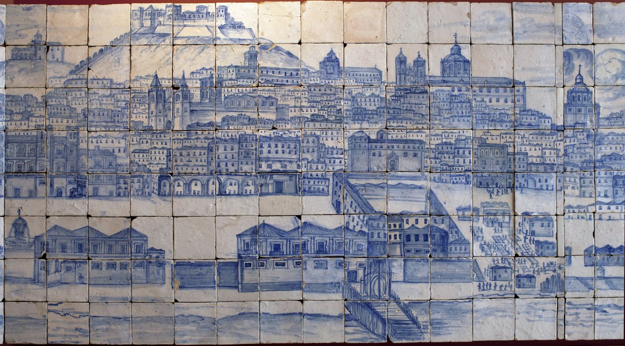 Panoramablick auf Lissabon, vor dem Erdbeben von 1755 von Portuguese School