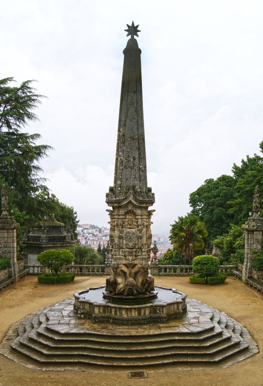 Santuário de Nossa Senhora dos Remédios Obelisk, Lamego, Portugal. 1738 von Portuguese School