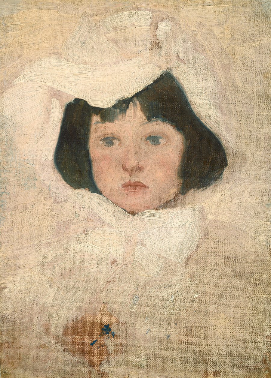 Kleines Mädchen in Weiß von Possibly American or British 19th Century