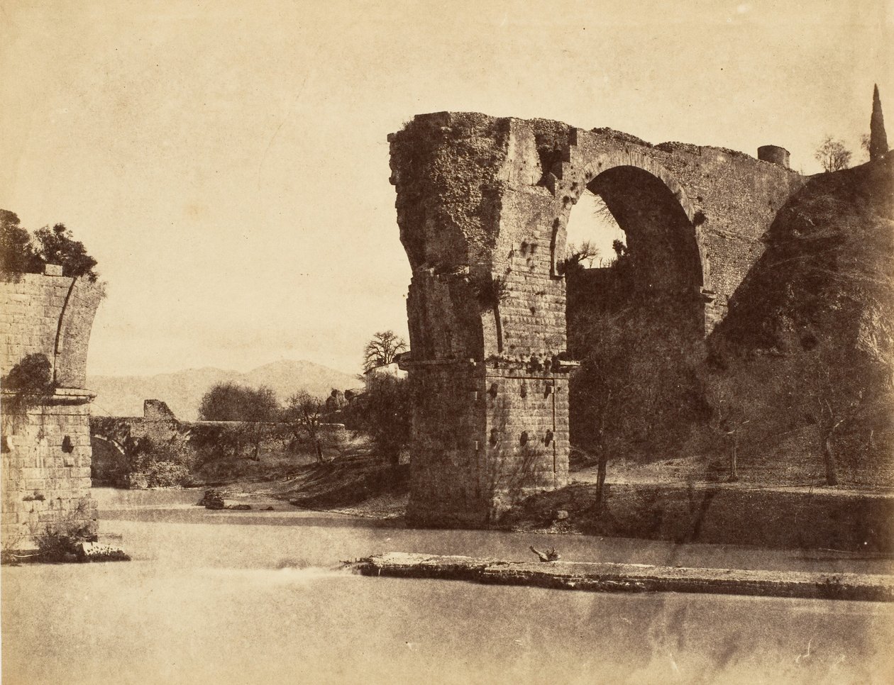 Brücke des Augustus bei Nani, 1853-56 von Possibly by Jane Martha St. John.