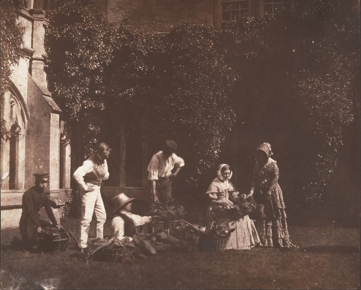 Die Obstverkäufer, ca. 1845 von Possibly by William Henry Fox Talbot.