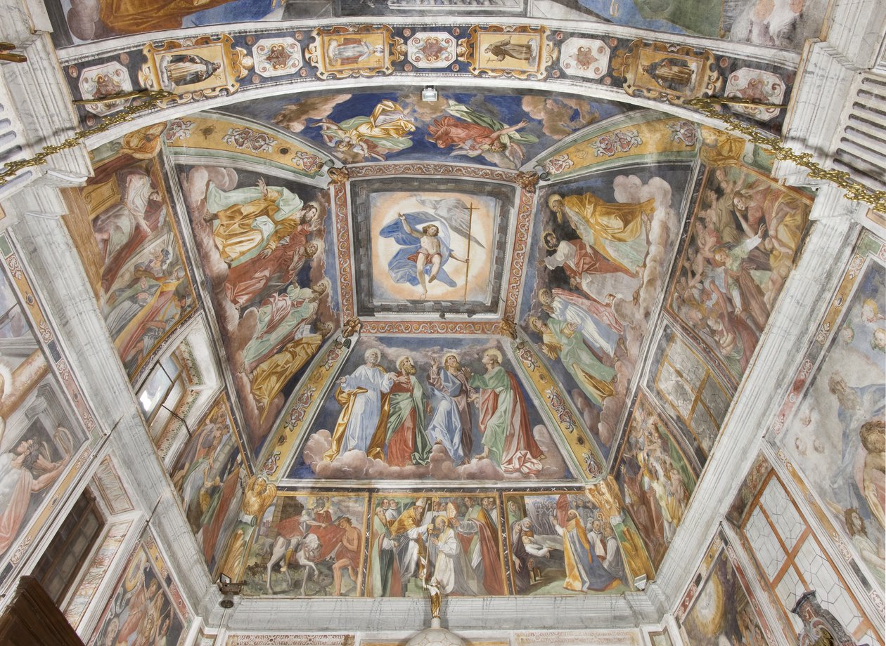 Zwölf Apostel und triumphierender Christus, 1590-1600 von Pozzo or Pozzi di Puria Brothers Pozzo or Pozzi di Puria Brothers