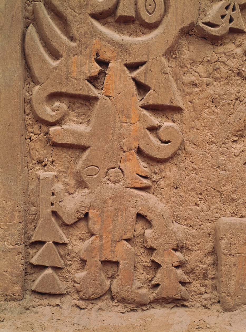 Detail der Reliefs am Tempel Huaca el Dragon (Stein) von Pre Columbian Pre Columbian