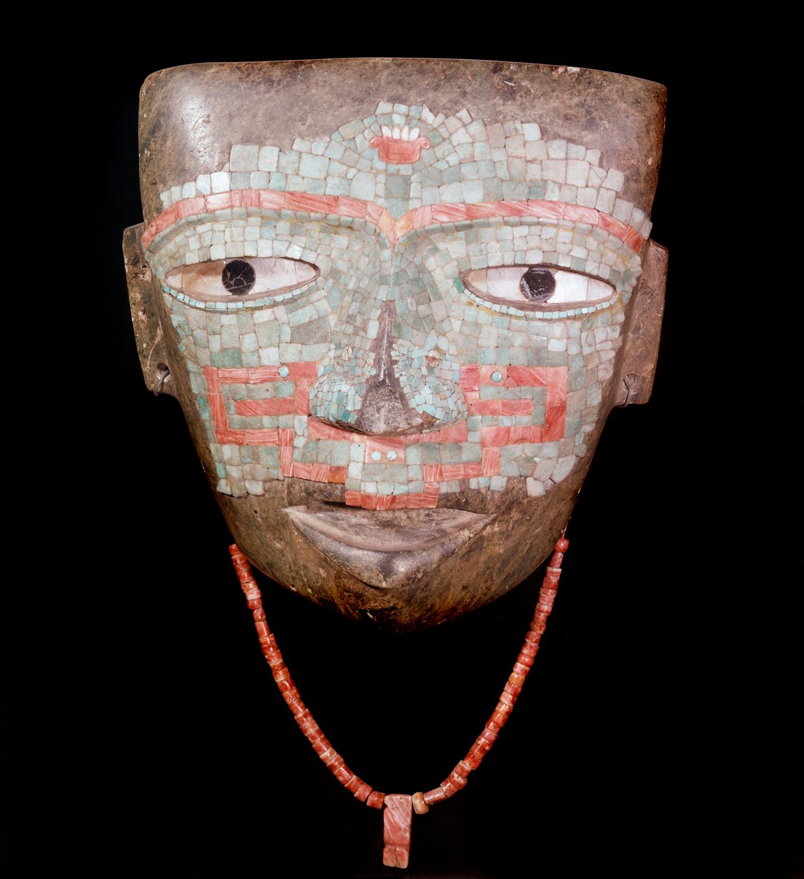 Präkolumbianische Kunst: Totenmaske aus der Zivilisation von Teotihuacan III (300-650 n. Chr.) Mexiko. Mexiko-Stadt. Nationalmuseum für Anthropologie von Pre Columbian Pre Columbian