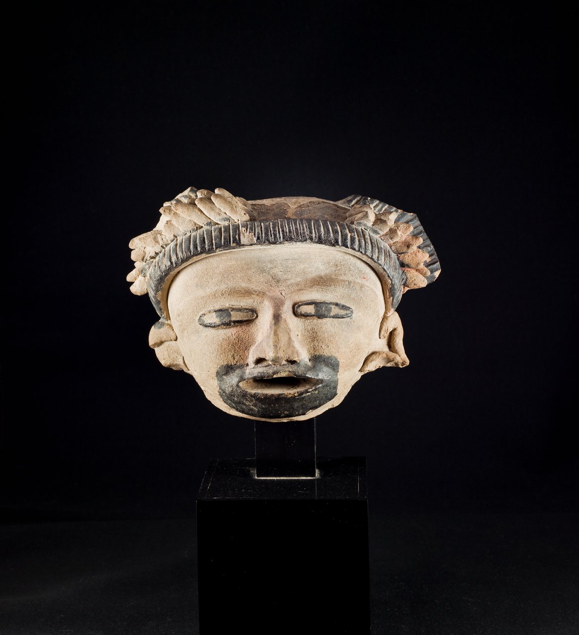 Kopf-Statuette / Mexiko, Totonaken-Kultur von Precolombian Precolombian