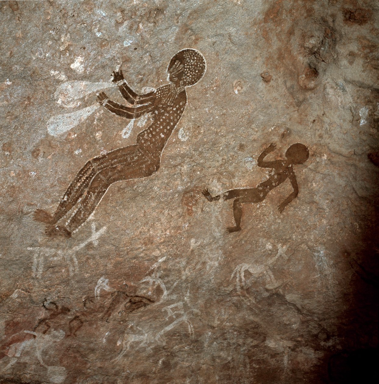 Menschliche Figuren. Höhlenmalereien, 8000-7000 v. Chr. von Prehistoric Prehistoric