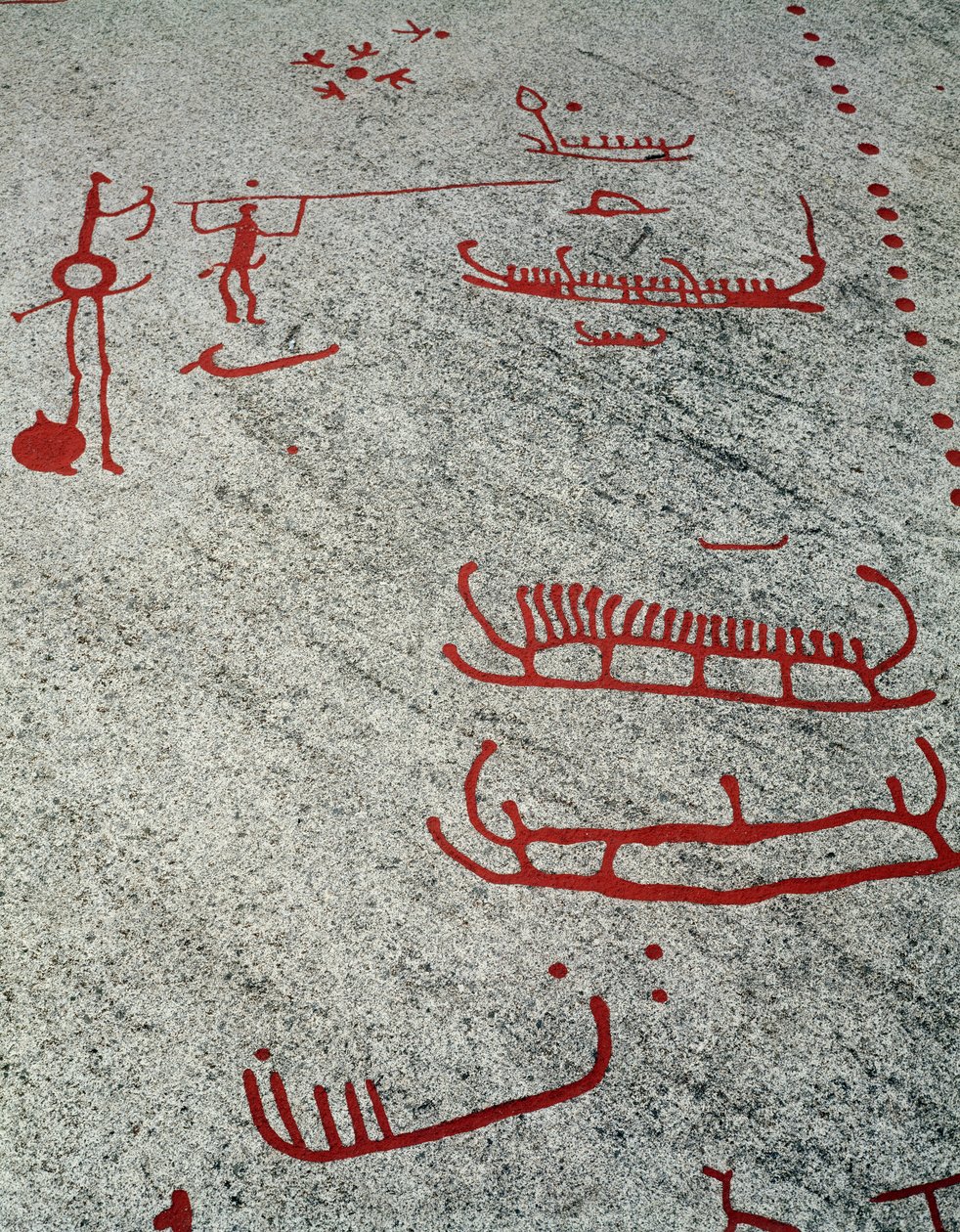Nordische Bronzezeit: Boote und Schlitten, Felszeichnungen in Tanum, Schweden von Prehistoric Prehistoric