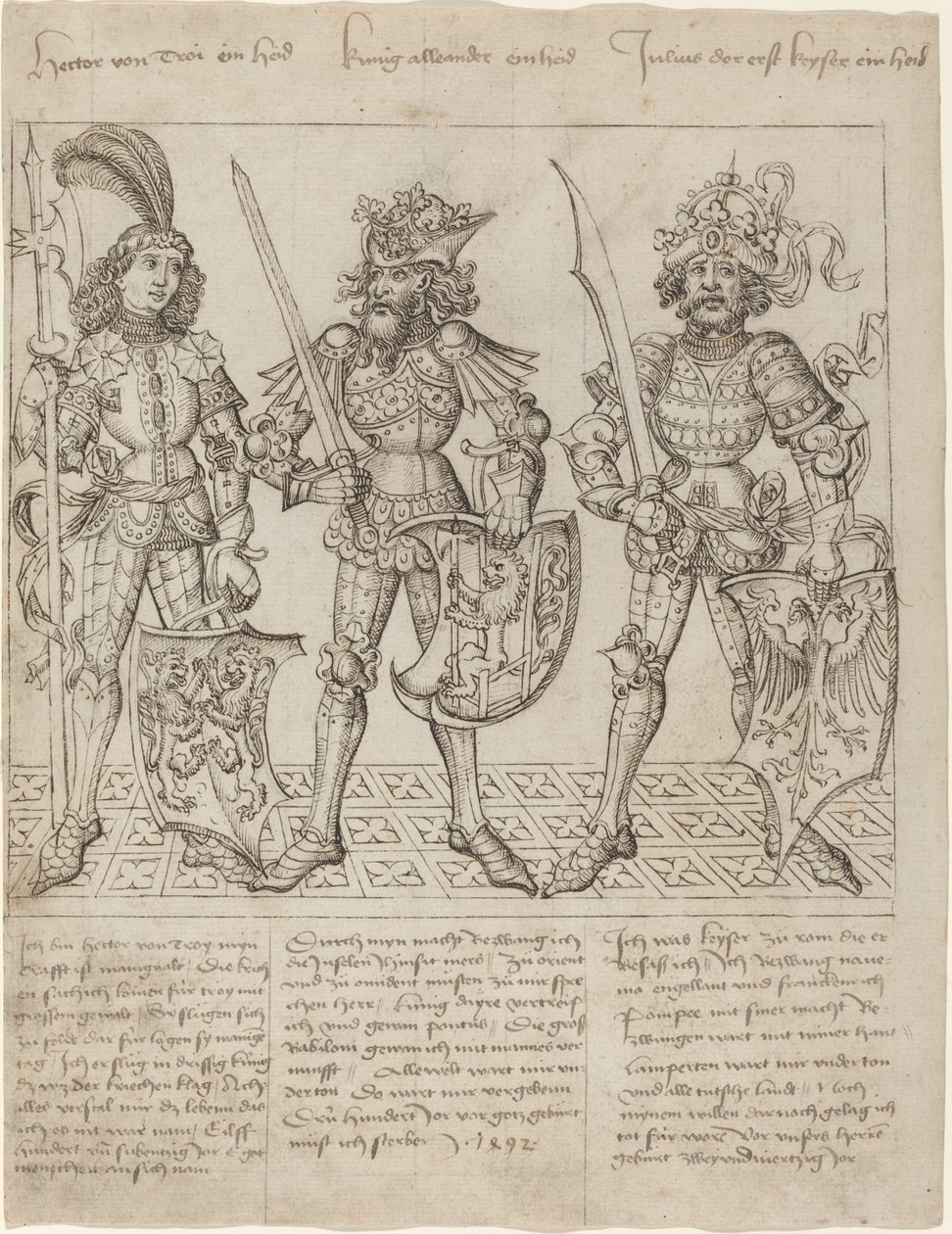 Hektor von Troja, Alexander der Große und Julius Caesar von Primary Master of the Strassburg Chronicle